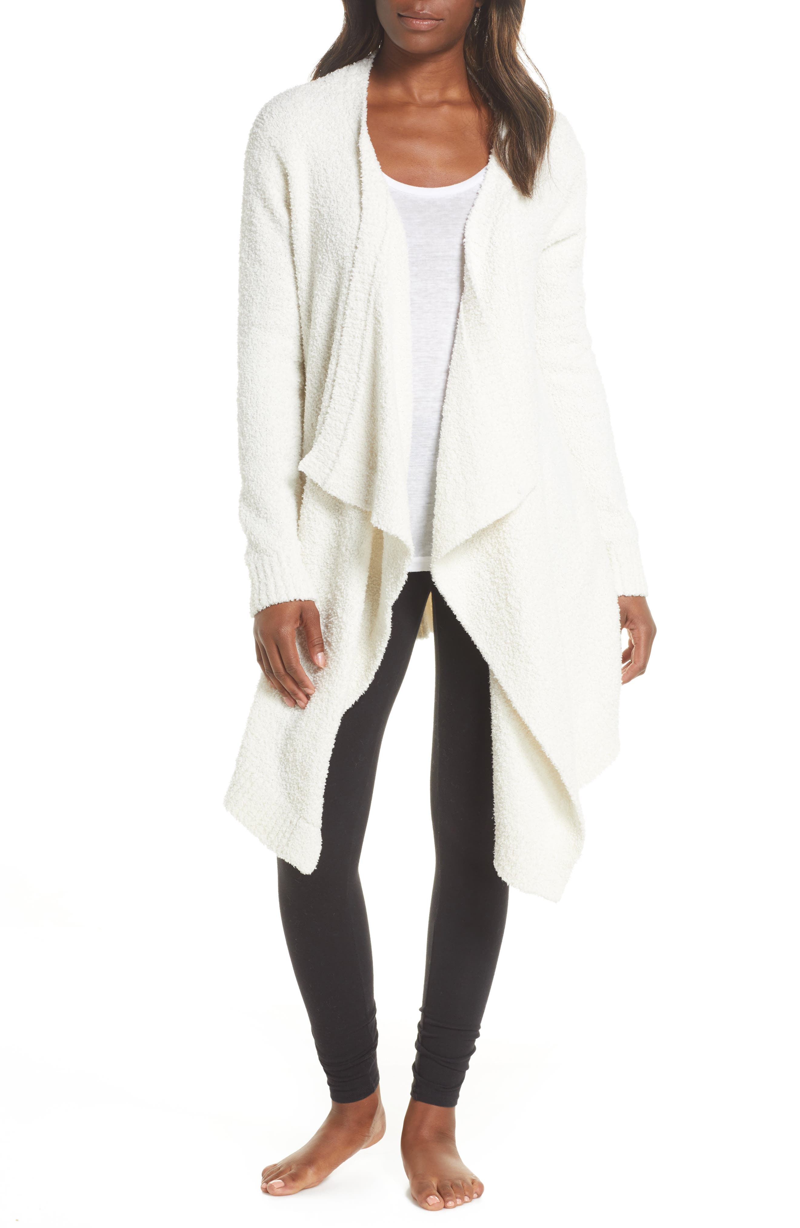 Paisie Synthetic Ribbed Wrap Cardigan in White Womens Clothing Jumpers and knitwear Cardigans 