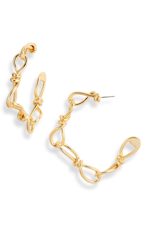 Karine Sultan Twisted Link Hoop Earrings in Gold