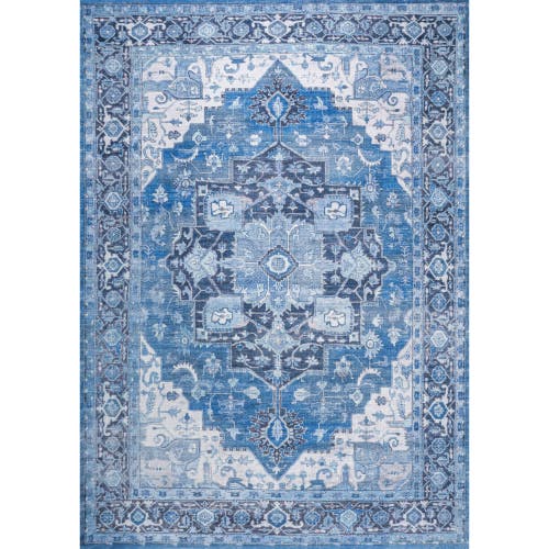 Jonathan Y Maris Medallion Machine Washable Rug In Blue/navy