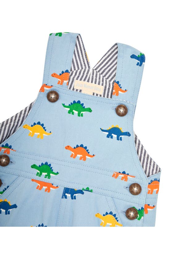 Shop Jojo Maman Bébé Stegosaurus Cotton Twill Overalls In Blue