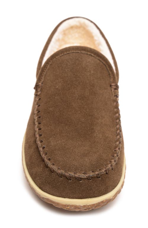 Minnetonka Tilden Faux Shearling Lined Slipper In Brown