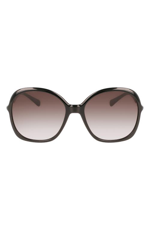 59mm Roseau Modified Rectangle Sunglasses in Black