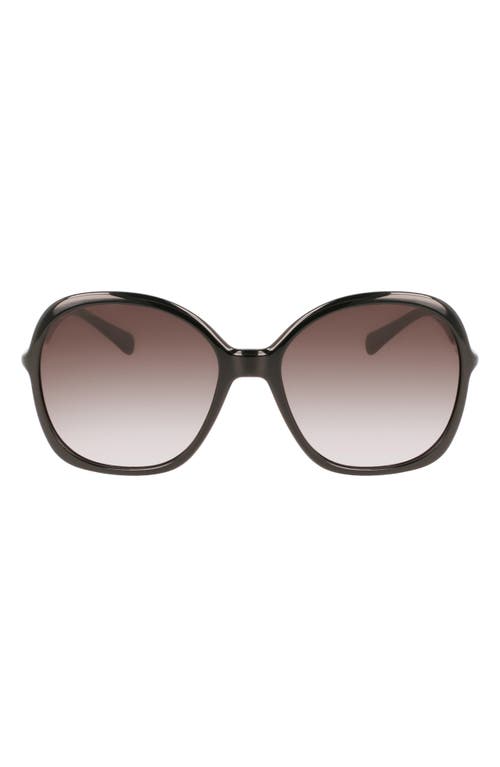 Longchamp 59mm Roseau Modified Rectangle Sunglasses in Black at Nordstrom