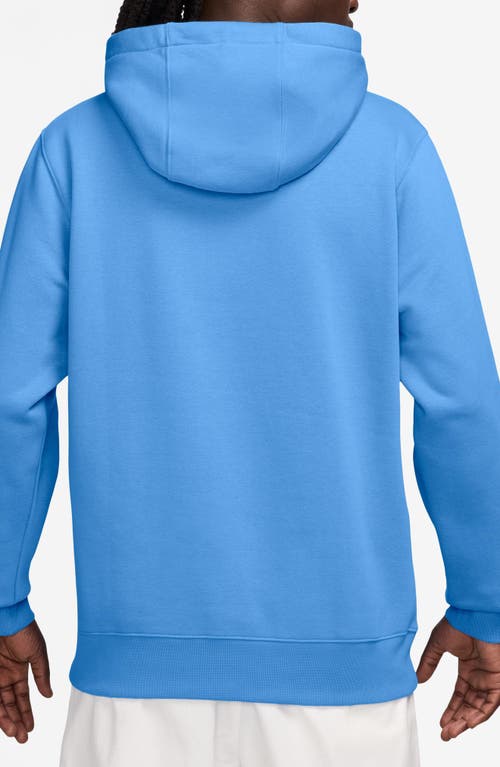 Nike Sportswear Club Logo-embroidered Cotton-blend Jersey Hoodie In University Blue/white