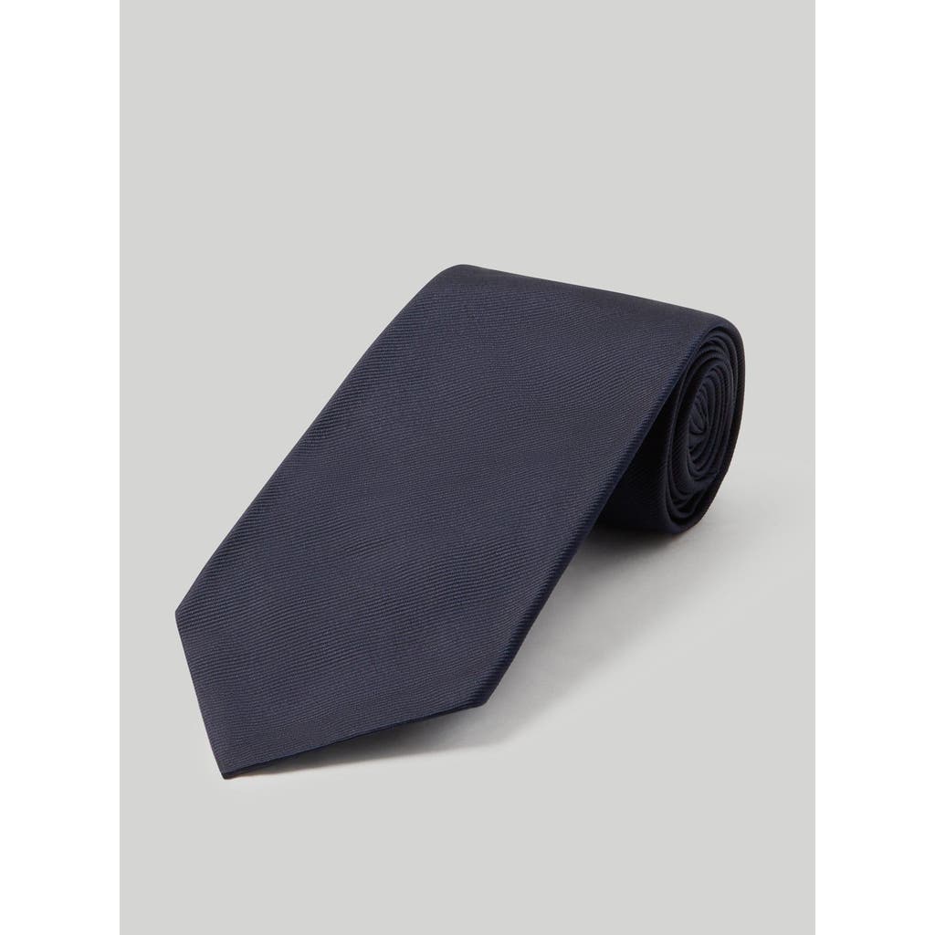 Robert Talbott Newman 7 Fold Solid Silk Necktie In Navy