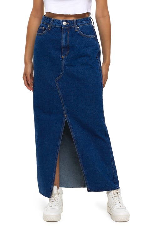 High waisted denim 2024 skirt river island