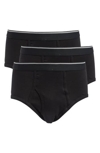 Nordstrom Rack 3-pack Classic Cotton Briefs In Black