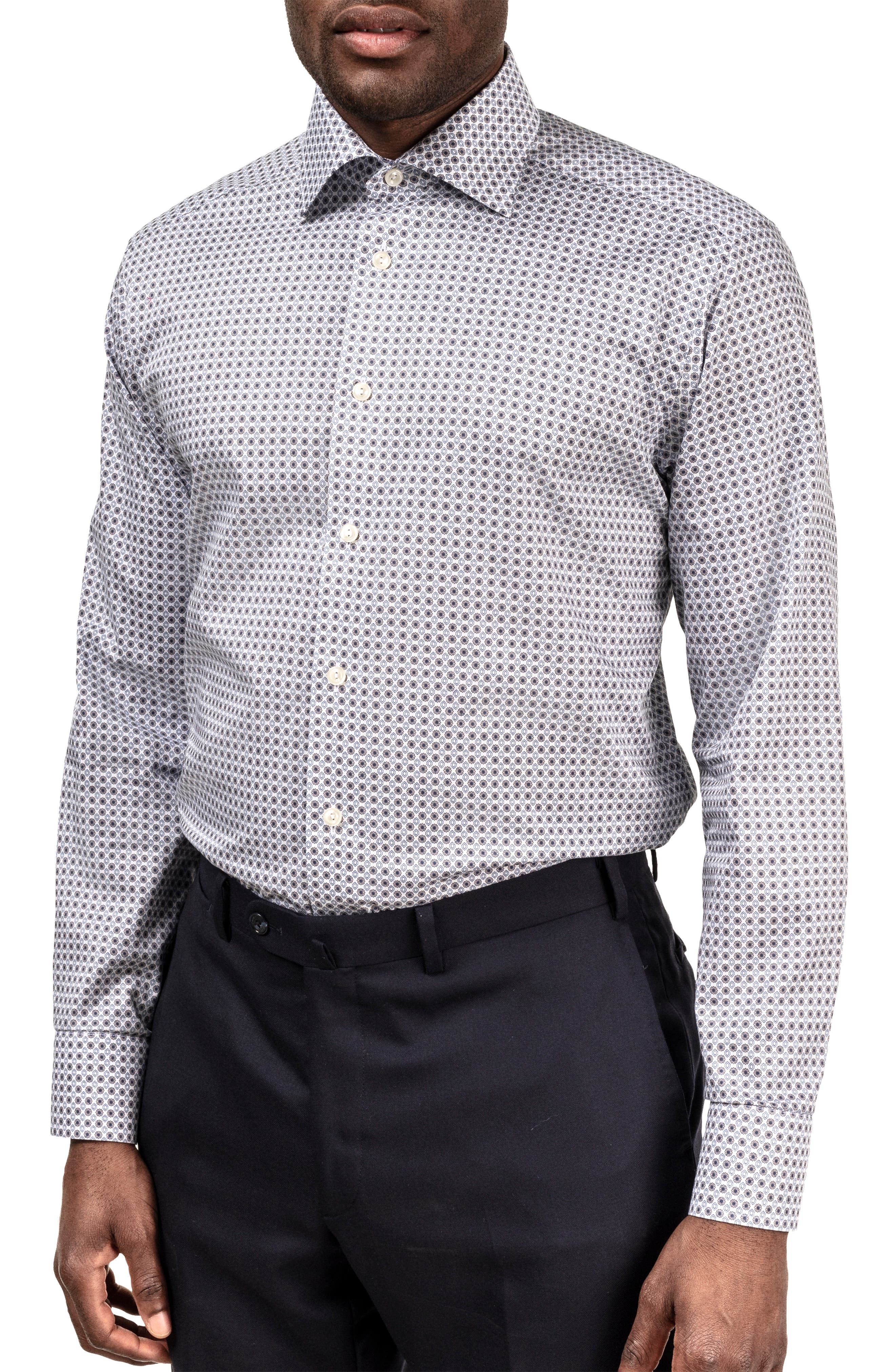 slim floral dress shirt