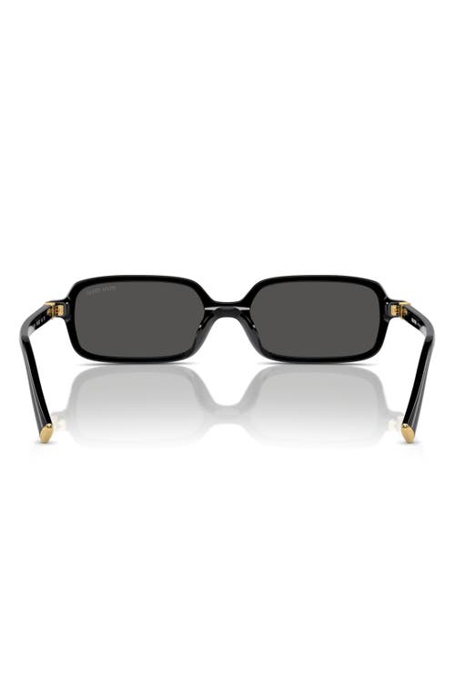 Miu Miu Logo Acetate Rectangle Sunglasses In Black
