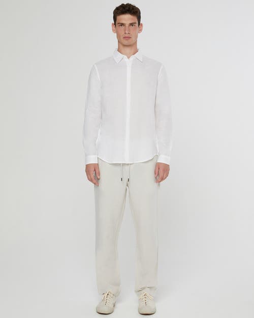 Shop Onia Air Linen Long Sleeve Shirt In White