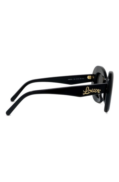 Shop Loewe Curvy 47mm Butterfly Sunglasses In Shiny Black/smoke