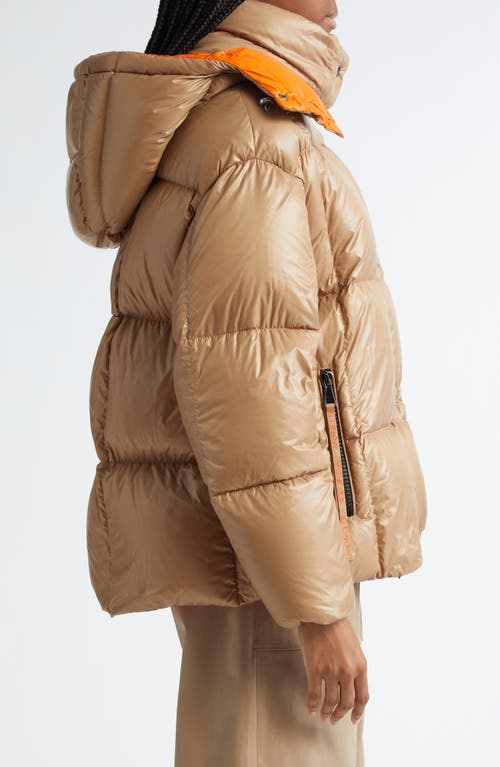 Shop Moncler Parana Down Puffer Jacket With Removable Hood In Light Beige