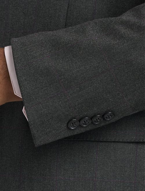 Tallia Windowpane Suit Jacket In Charcoal