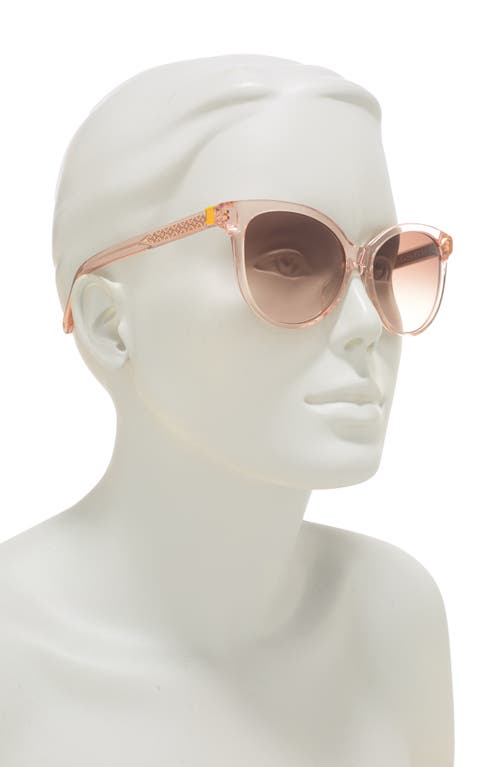 Shop Kate Spade New York Kinsley 55mm Cat Eye Sunglasses In Crys Beige/brown Pink Grad