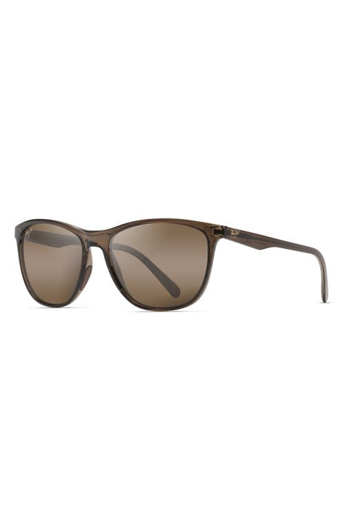 Maui Jim Sugar Cane 57mm Polarized Square Sunglasses In Transparent Mocha/hcl Bronze