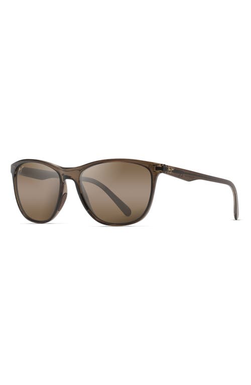 Shop Maui Jim Sugar Cane 57mm Polarized Square Sunglasses In Transparent Mocha/hcl Bronze