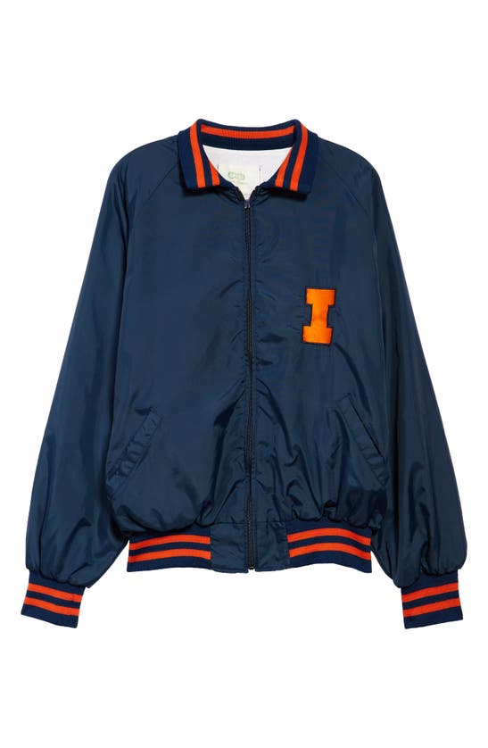 GOODFAIR UNISEX VINTAGE '80S UNIVERSITY OF ILLINOIS BOMBER JACKET