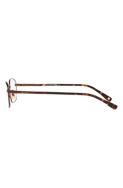 Shop Brooks Brothers 57mm Round Optical Glasses In Satin Dark Brown/demo Lens