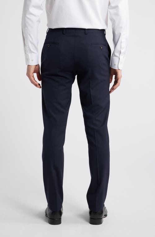 Shop Jack Victor Patrick Flat Front Stretch Wool Dress Pants In Navy