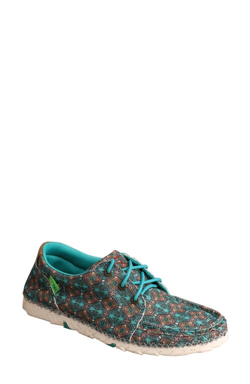 Twisted Zero-X Sneaker in Turquoise/Multi Canvas