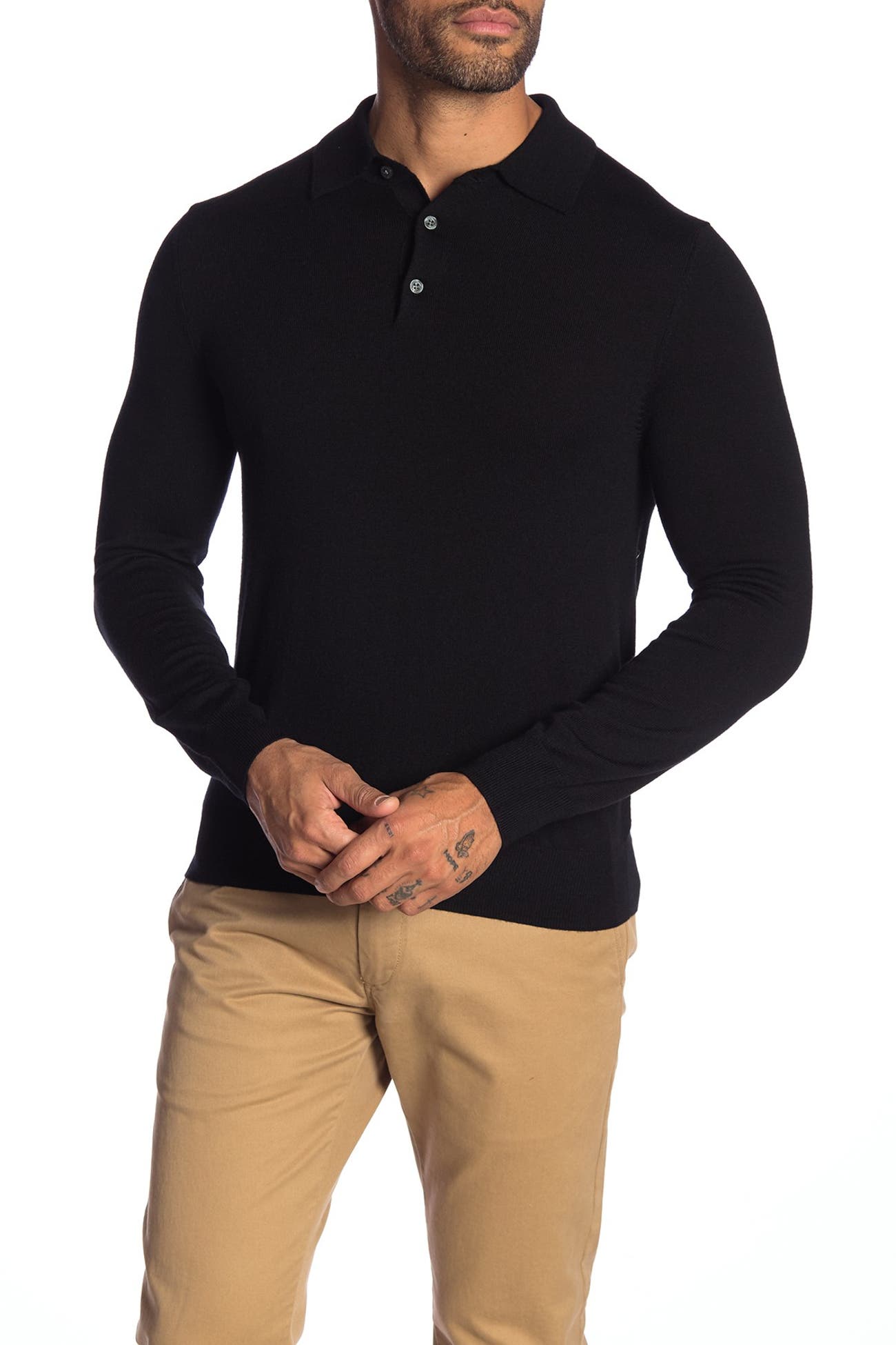 Brooks Brothers Long Sleeve Merino Wool Knit Polo HauteLook