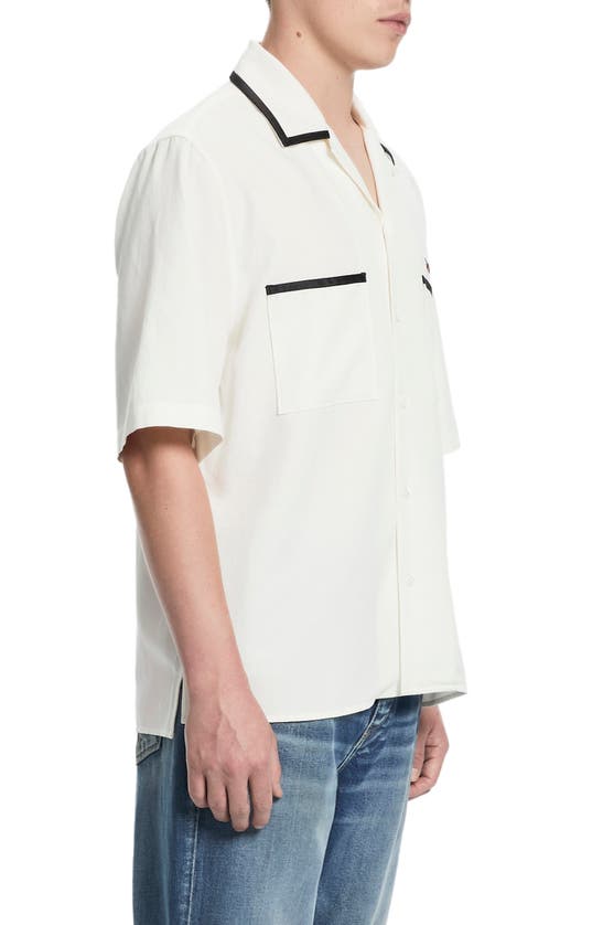 Shop Vayder Luca Oversize Silk Blend Camp Shirt In White