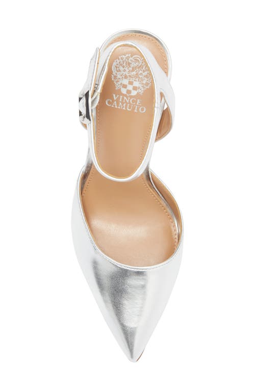 Vince Camuto Alarica Ankle Strap Pointed Toe Pump In Silver