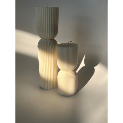 AARAM LUXE AARAM LUXE STRIPED COLUMN CANDLE 