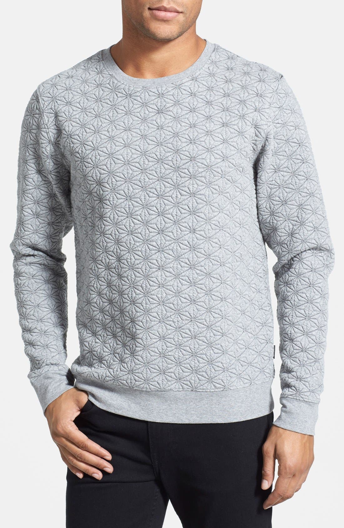 quilted crewneck sweatshirt