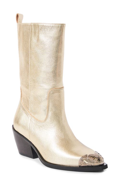 Shop Free People Faster Horses Filigree Western Boot In Champagne Metallic