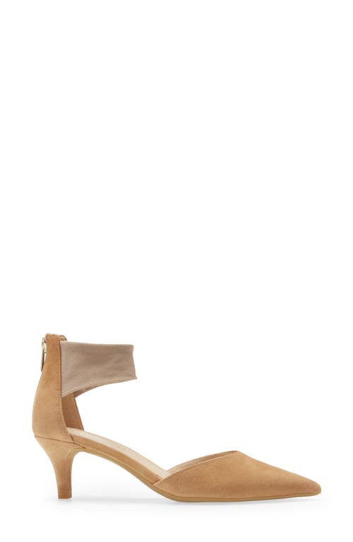 Pelle Moda Cam Pointy Toe Ankle Strap Pump In Latte