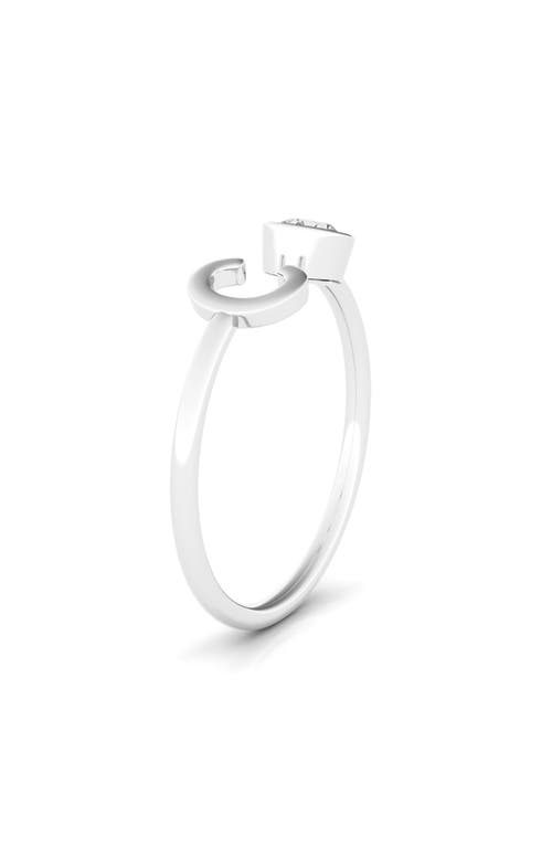 Hautecarat Lab Grown Diamond Letter Ring In 18k White Gold - C