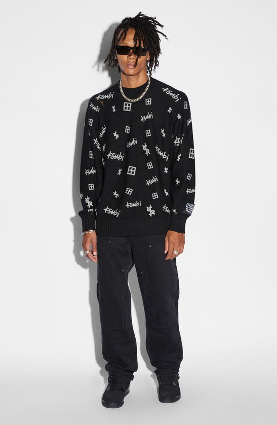 Shop Ksubi Krash Box Allover Graphic Sweater In Black