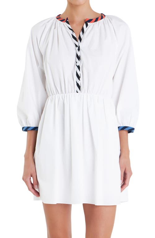 Shop English Factory Stripe Poplin Minidress In White