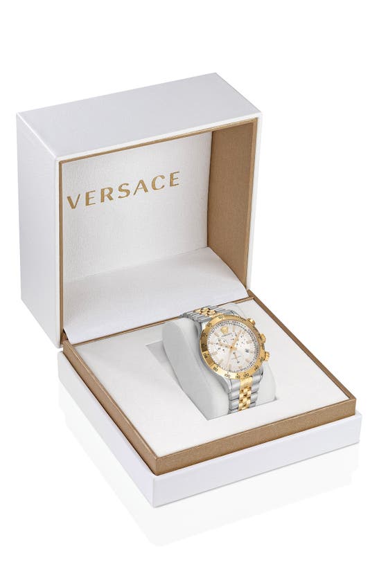 Versace Men's Hellenyium Chrono Twotone Bracelet Watch, 44mm In Ip