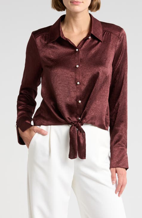 Women s Burgundy Button Up Shirts Rack Nordstrom Rack