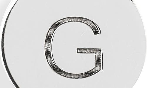 Meshmerise Initial Disc Pendant Necklace In White-g