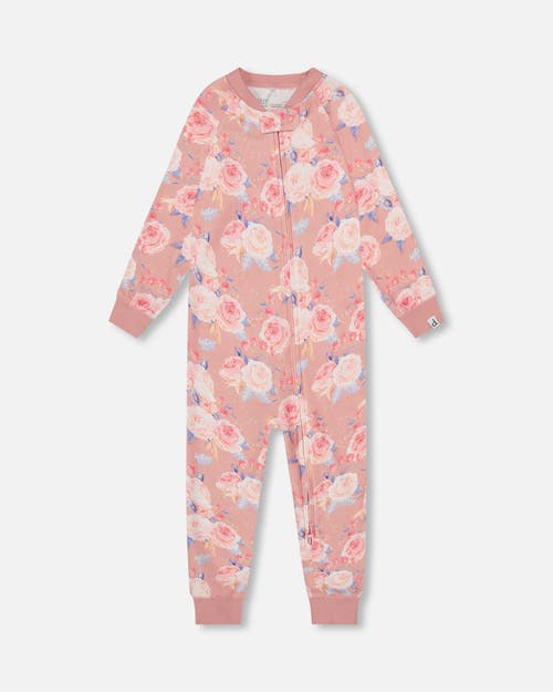 Shop Deux Par Deux Little Girl's Organic Cotton One Piece Pajama Old Pink Printed Roses