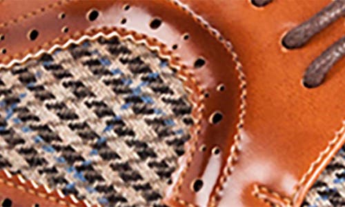 Gino Vitale Houndstooth Wingtip Derby In Brown