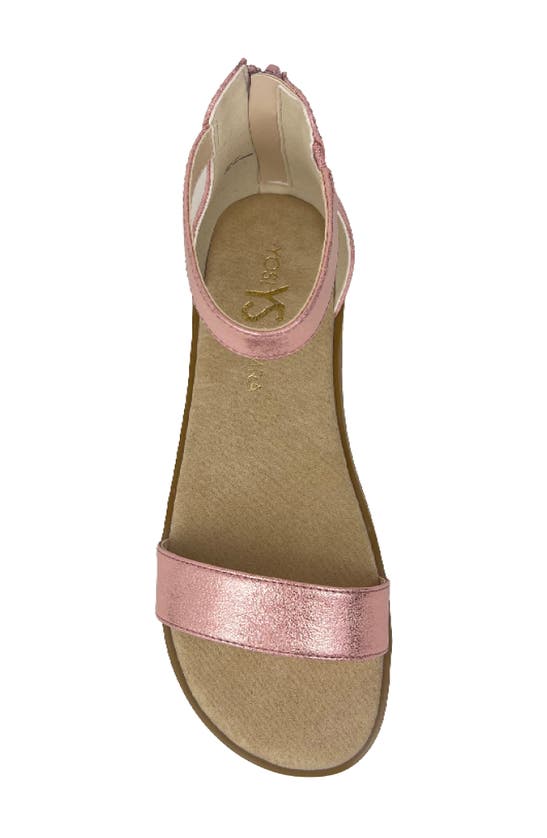 Shop Yosi Samra Kids' Miss Cambelle Ankle Strap Sandal In Pink Metallic