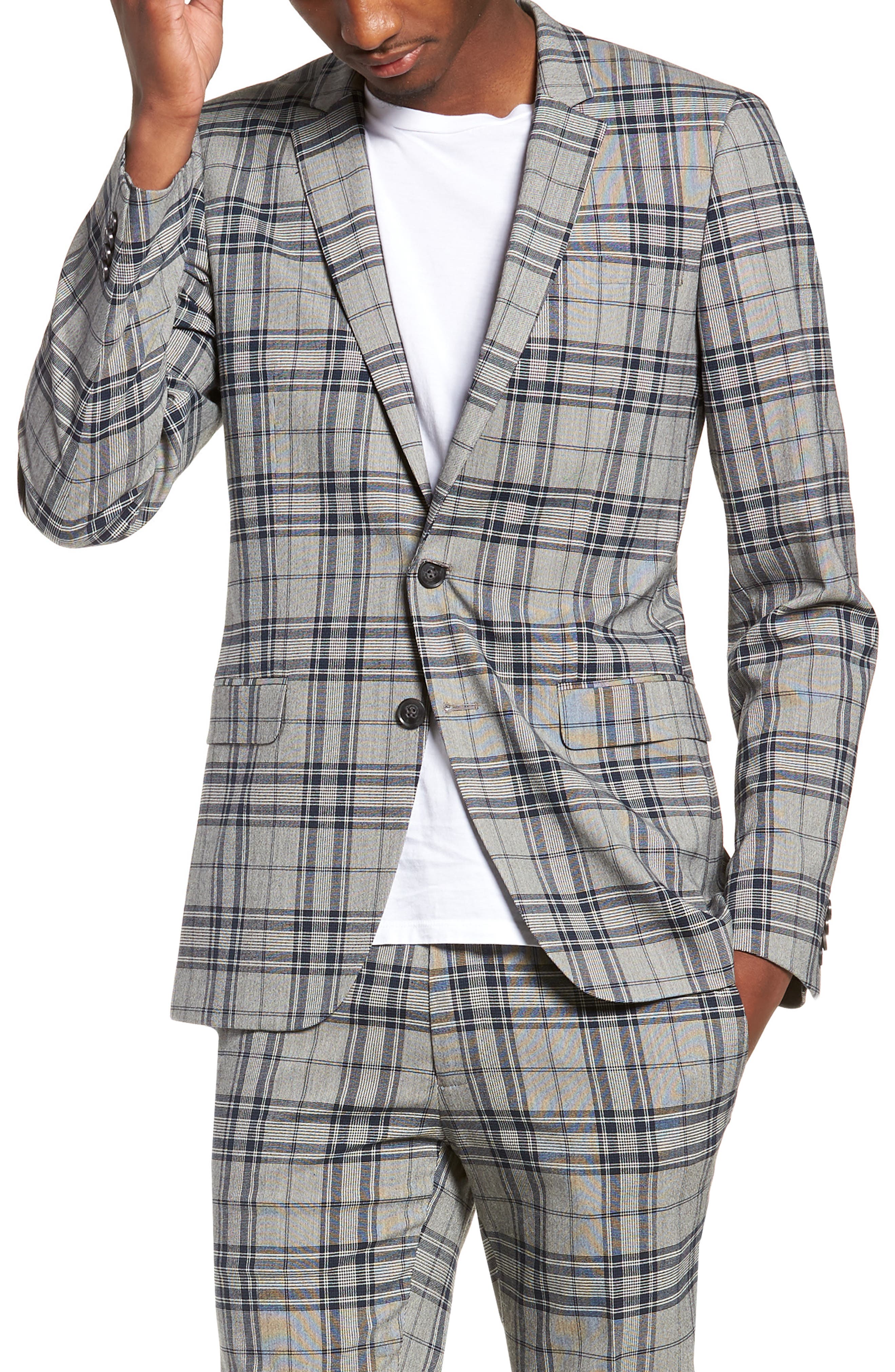 Topman Skinny Fit Plaid Suit Jacket Nordstrom