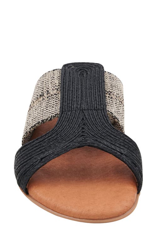 Shop Andre Assous André Assous Noor Raffia Slide Sandal In Black/beige