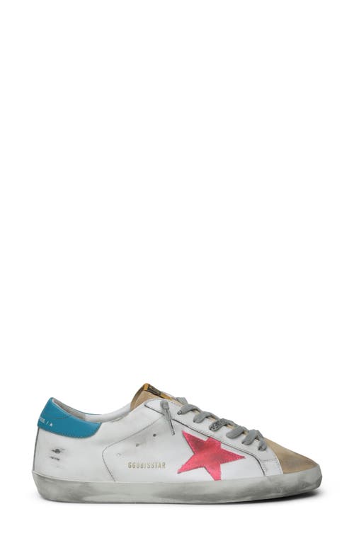 Golden Goose Super-Star Low Top Sneaker in White/Cappuccino/Fuxia/Fluo at Nordstrom, Size 6Us