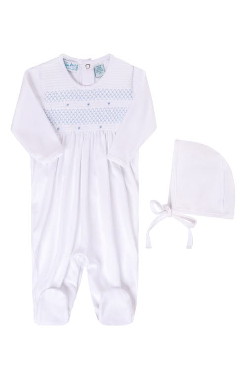 Feltman Brothers Smocked Cotton Footie & Bonnet Set at Nordstrom,