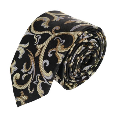 Trafalgar Christian the Romantic Brocade Silk Necktie in Yellow 