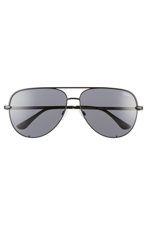 Shop Quay High Key 62mm Oversize Aviator Sunglasses In Black/smoke Polarized