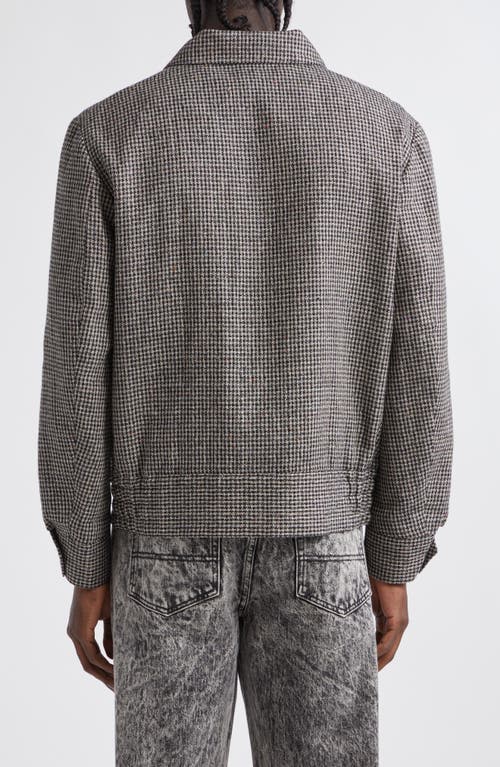 Noah Ricky Houndstooth Linen-blend Jacket In Black/grey