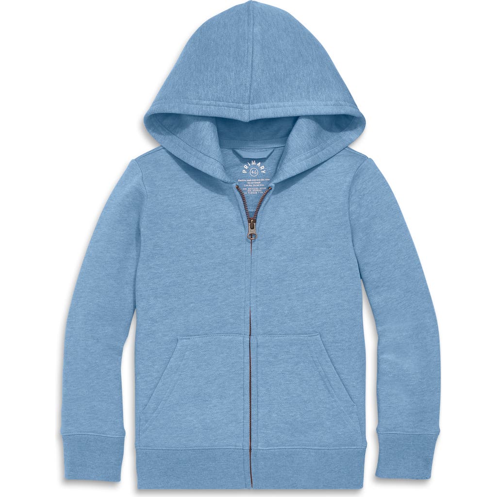 Primary Cozy Fleece Zip Hoodie In Heather Vintage Blue