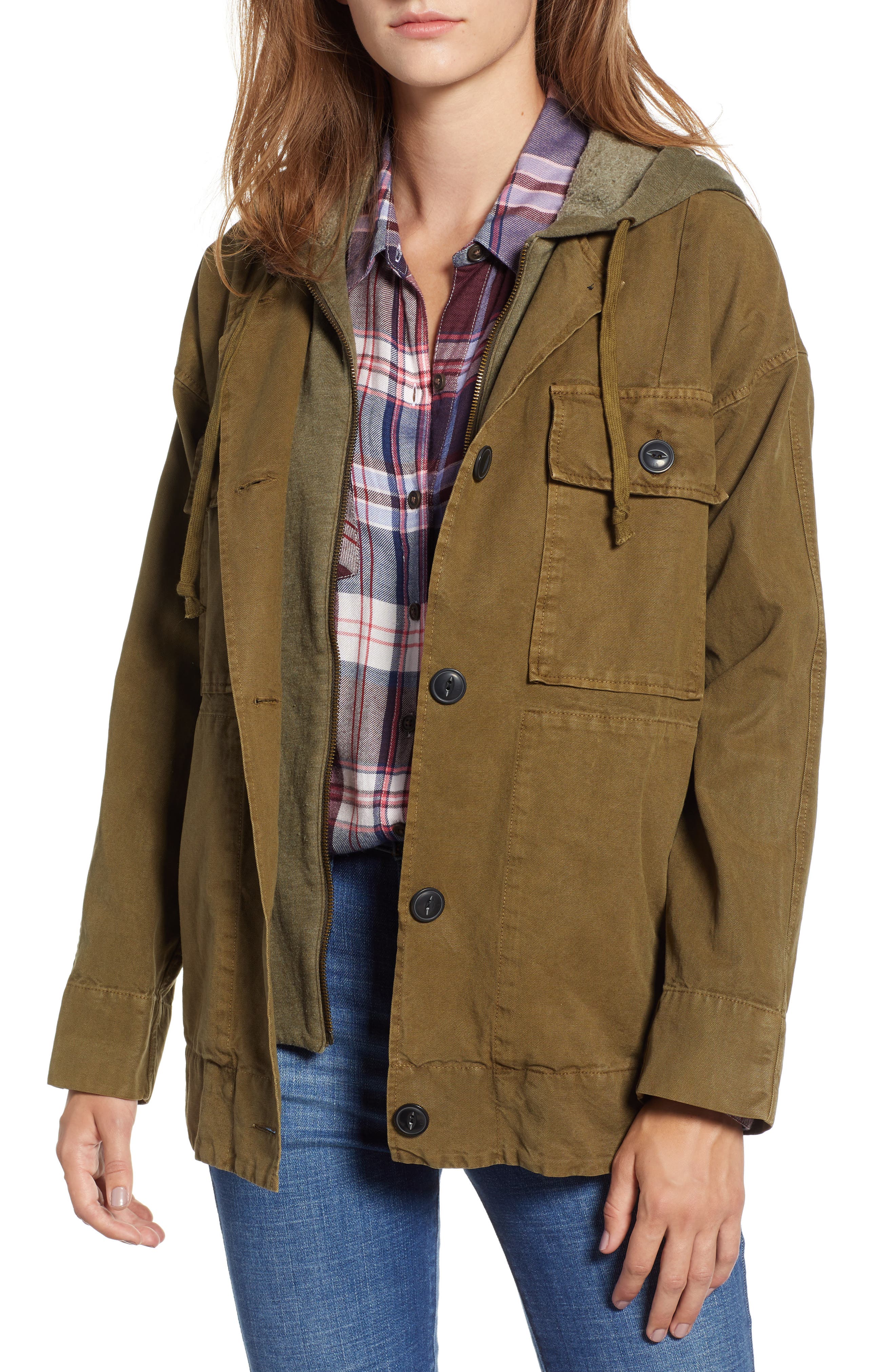 lucky brand hooded utility jacket