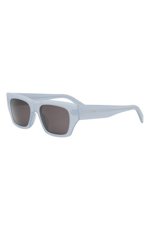 Celine Geometric 3 Dots 53mm Sunglasses In Shiny Light Blue/smoke